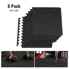 VEVOR 24 x24 x 0.5» Exercise Mat EVA Foam Interlocking Floor Tiles w/ Top 6Pcs