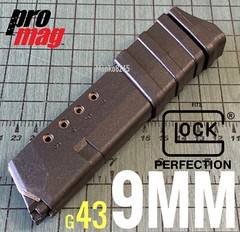PROMAG MAGAZINE 9mm 10 Round Polymer Blued GLK13 for GLOCK 43