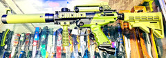 semi-automatic .68 caliber Tippmann Cronus Tactical Paintball Gun, olive green