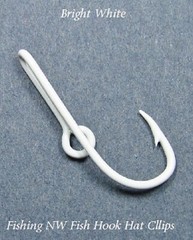 *1* Bright White Colored Fish Hook Hat Clip / Pin