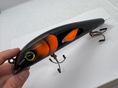 10” RyLure Death Echo Dive & Rise Black Orange Jerkbait Crankbait Musky Lure
