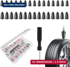 30 Pack Tire Plug Kit – Screw in Tire Plugs of Punctures with 2 Sizes,Screwdrive