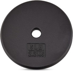1/2/4X Weight Plate Cast Iron Standard 1″ Hole Plate, 5/7.5/10/15/20/25LB, Black