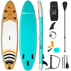 Goplus 11′ Inflatable Stand Up Paddle Board Surfboard W/Pump Aluminum Paddle
