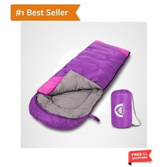 Sleeping Bag 3 Seasons Summer, Spring, Fall Warm & Cool Weather – Lightweight…