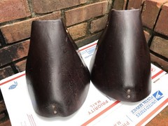 Hooded Stirrups- Leather Covered M&W for Field Trial Trooper Saddles Brown