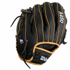 Wilson A450 Baseball Glove Black/Tan Leather Right Hand Throw RHT Pre-Owned
