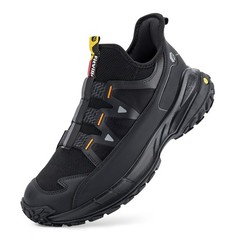 FitVille Mens Wide Width Slip-on Hiking Walking Shoes Non Slip Outdoor Sneakers