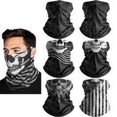 HONGTEYA 6 Pack Summer Neck Gaiter UV Protection Cooling Face Mask