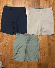 Pro Tour Men’s Golf Shorts Lot of 3 30″ Flat Front Stretch Pockets Navy/Green