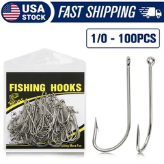 50-100PCS Saltwater Fishing Hooks Size 1/0-8/0 Long Shank O’Shaughnessy J Hook