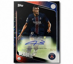 2025-26 Topps Chrome UEFA Ousmane Dembele Black Auto /10 CA-OD PSG