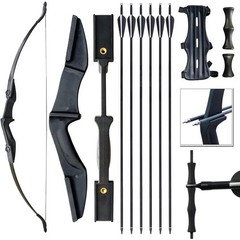 57″ Recurve Bow and 30“ Arrows Set Takedown Recurve Bow with Archery Accessories