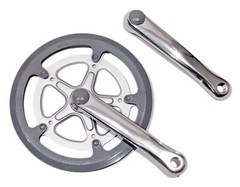 52T Chainring 170mm Aluminum Crank Arms Chainguard Crankset Silver Ebike Folding