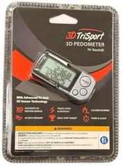 Realalt 3D TriSport 3D Pedometer Grey Tri-Axis Sensor Step Counter Timer Clock