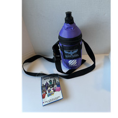 Vintage Aqua Sack 32 fl oz Insulated Bottle Zipper Shoulder Strap Purple/Black