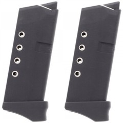 ProMag (2 Pack) 6-Round Magazine for GLOCK Model 43 G43 9mm, GLK12 Black Polymer