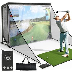 Sturdum Golf Hitting Net 10x7ft Heavy Duty 32mm Steel Frame for Backyard Driving