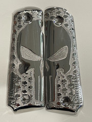 1911 Stainless Steel Grips Hand Made Punisher !