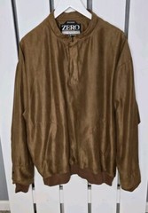 Zero Restriction Golf Pullover Sports Jacket Soft Microsuede Camel Brown Men’s L