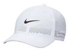 Nike Dri-FIT ADV Club Cap Structured SwooshFlex Hat Size M/L White/Black FB5636