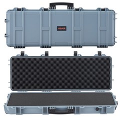 VEVOR Hard Rifle Case IP67 Waterproof Pistol Storage with Pre-cut Foams Grey