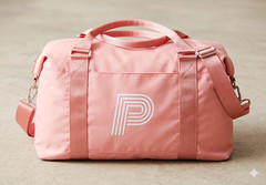 Pink Medium Polyester Duffle Gym Bag Zip Closure Adjustable Strap 1 Pocket