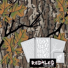Redleg Camo ™ Fall Woods camo 4 piece stencil kit duck boat