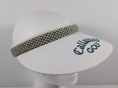 Callaway Golf Clip Visor Hat Cap White Green Beige Embroidered Logo Womens