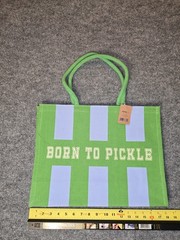 Pickleball, Born To Pickle Canvas Tote Style Gear Bag W/ Straps 18″W x 14″T 6″D