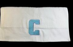 Columbia (Ivy League) Caddy Towel / 44in x 24 in (2 Logos) All White