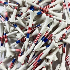 Golf Tees 100 Count 3 1/4 Inch USA Flag Pride Performance Plastic 3-1 Stars