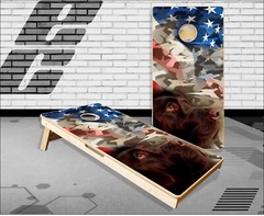 Chocolate Yellow Lab Pheasant Cornhole Boards Bean Bag Toss Game