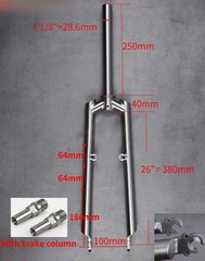 Titanium MTB Bicycle Front Fork square crown V brake 1 1/8″ For 26″ Wheelset