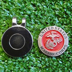 United States Marine Corps Golf Ball Marker with Magnetic Hat Clip New