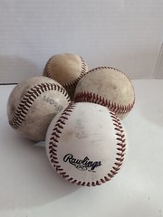 Lot Of 4Assorted Beige Red Outdoor Sports Collectible Baseball Ball