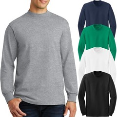 Mens Cotton Mock TURTLE NECK Long Sleeve T-Shirt Golf S-XL,2XL, 3XL, 4XL NEW