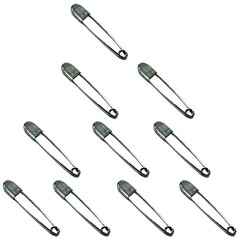 Hilason 2 1/4 Inch Bandage Safety Pin Nickel Plated Set Of 10