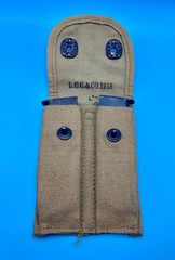 Colt WWI two-tone, pinned base 1911 magazines, with pouch. .45 7 round magazine
