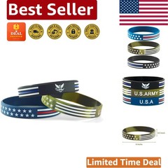 Patriotic Silicone Wristbands – American Flag Bracelets for Veterans & Officers