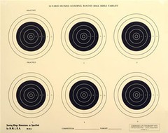 (50) RB-50-6-7 Official 50-Yd NMLRA Round Ball Rifle Target [17.5″ x 22″] on tag