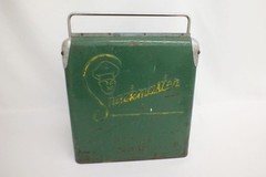 Vtg Snackmaster 6 Pack Cooler Green NO LID Opener Embossed Honest Original