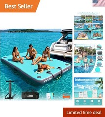 Inflatable Floating Dock Air Dock Platform Floating Island Raft with None-Sli…