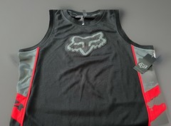 NWT~FOX RACING CUT SLEEVES TANK MESH JERSEY MENS (S)SHIRT BLACK-NEW WITH TAGS