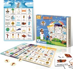 Bible Bingo Game for Kids Adults 24 Players 6 Designs Christian Bible Bingo C…