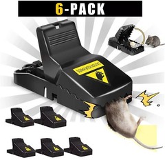 6 Pack Mouse Traps Rat Mice Killer Snap Trap Power Rodent Heavy Duty Pest Trap