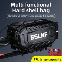 17L Bike Seat Pack Waterproof and Durable PU Material Trunk Pannier Rack Bag