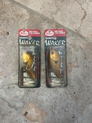 Vintage Crankbait Mann’s Waker Discontinued NOS lot of 2 gold/black