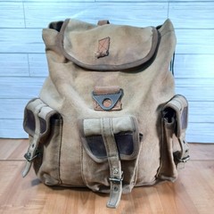 Vintage Rothco Backpack Mens Canvas Distressed Leather India Rucksack