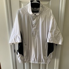 Foot Joy DryJoys Mens Wh/Blk Short Sleeve Golf Rain Half Zip Pullover SIze XL